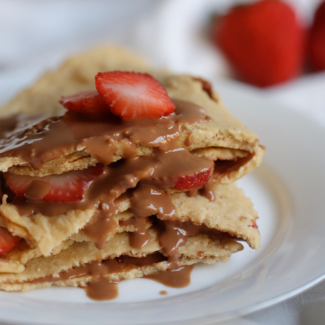 Crepas con crema de almendras con cacao orgánico