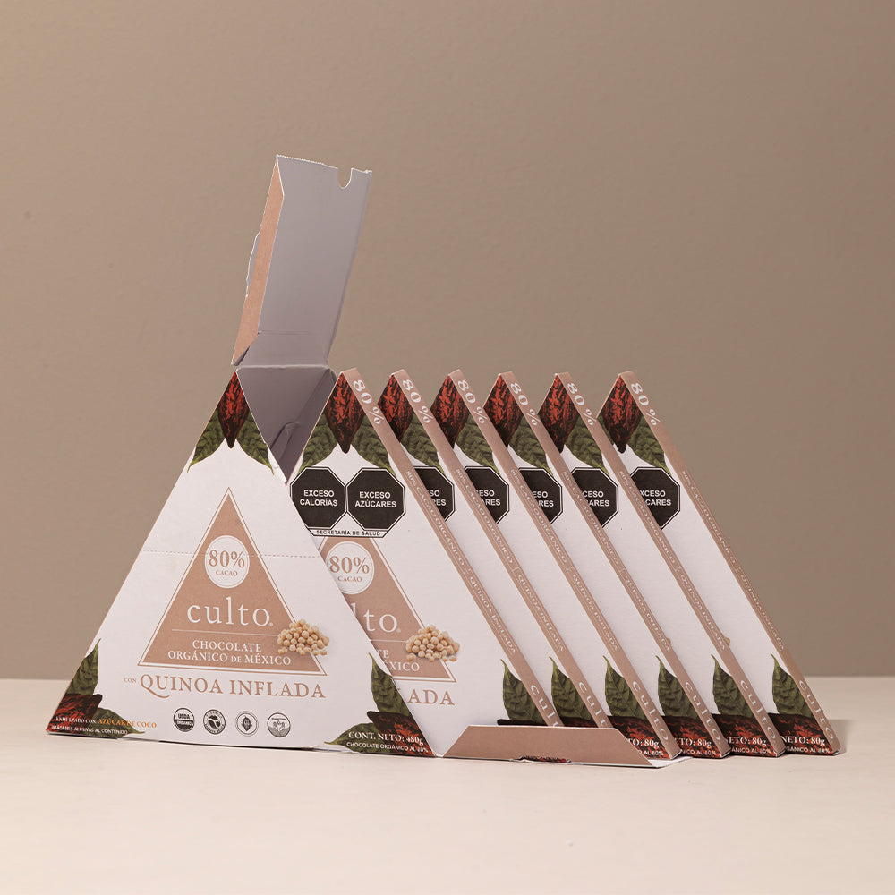 80% Chocolate Amargo con Quinoa Inflada | 80gr - Culto.life