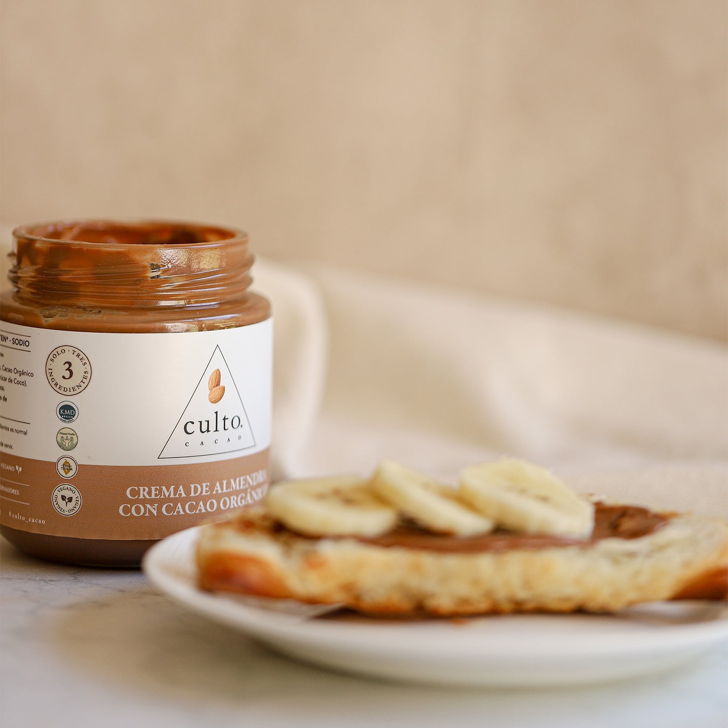 Crema de Almendra con cacao orgánico de 200gr | 3 Pack - Culto.life