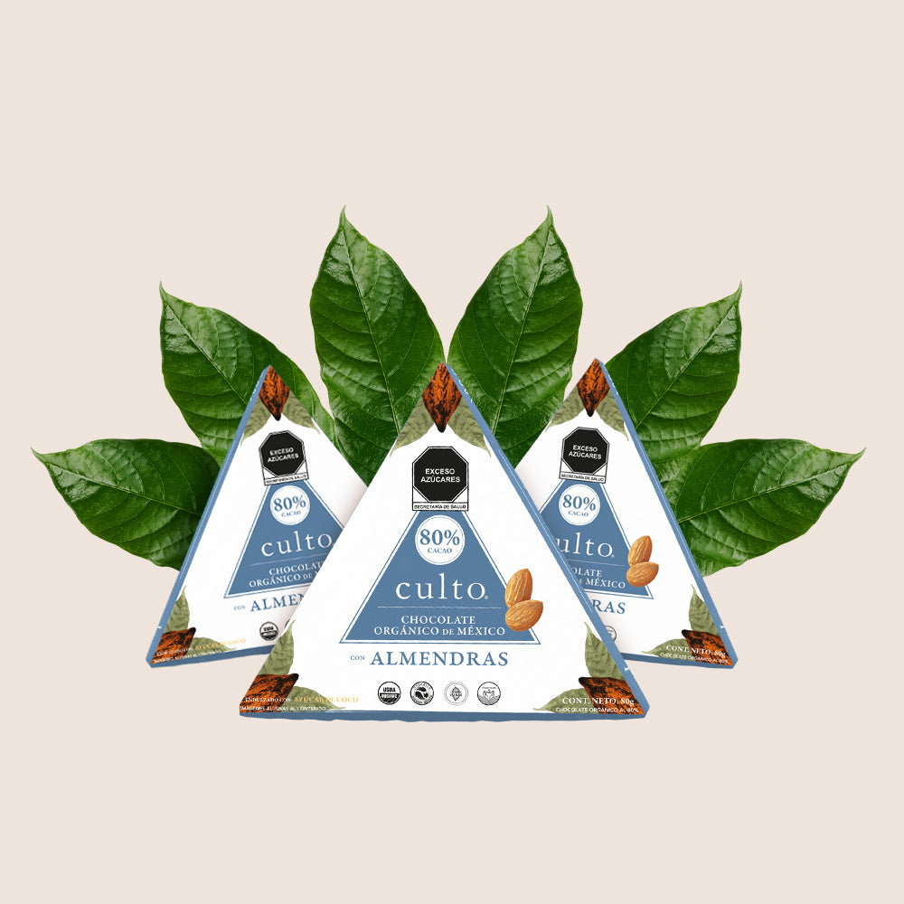80% Chocolate Amargo con Almendras 80gr | 3 Pack - Culto.life