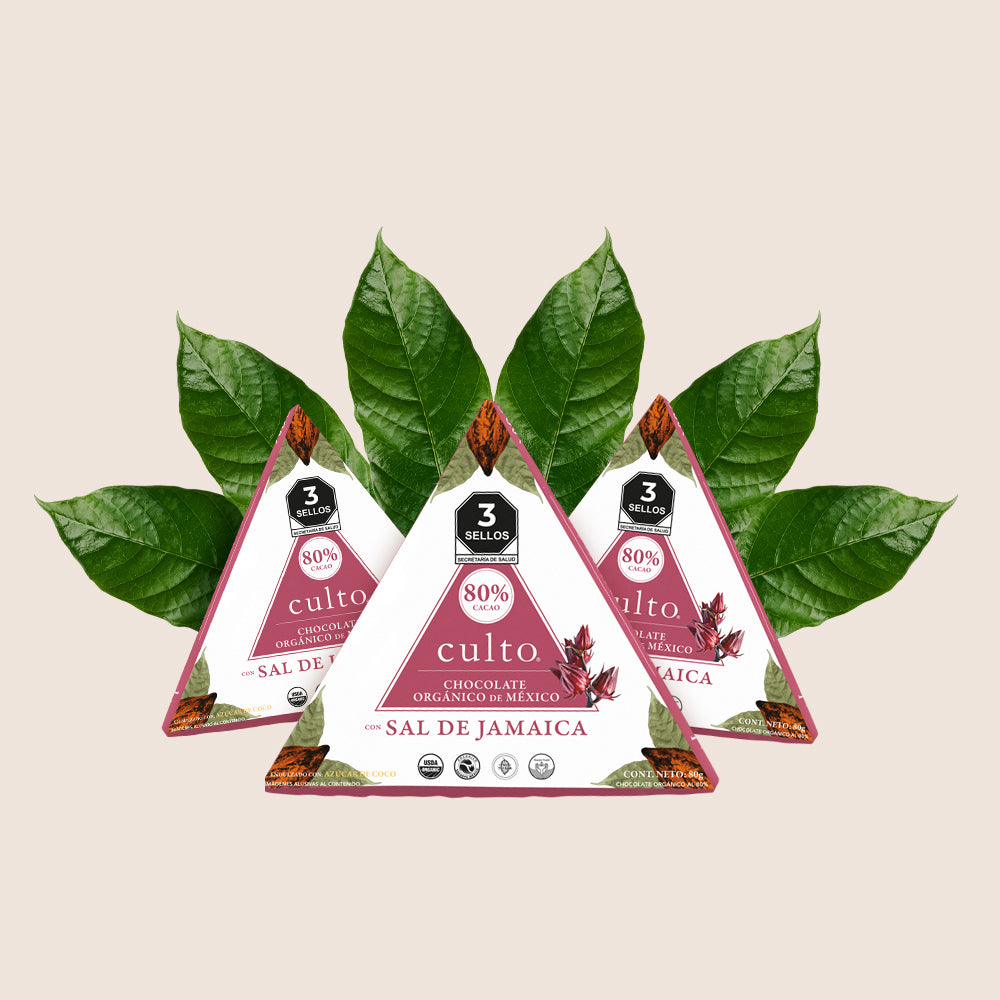 80% Chocolate Amargo con Sal de Jamaica 80gr | 3 Pack - Culto.life