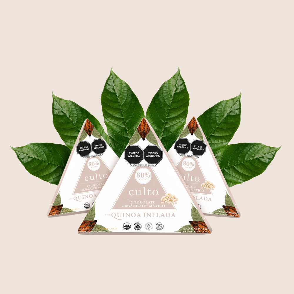 80% Chocolate Amargo con Quinoa Inflada 80gr | 3 Pack - Culto.life