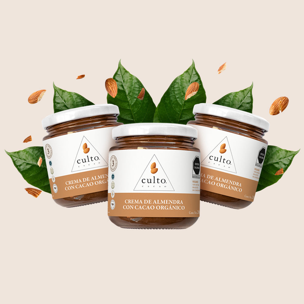 Crema de Almendra con cacao orgánico de 200gr | 3 Pack - Culto.life