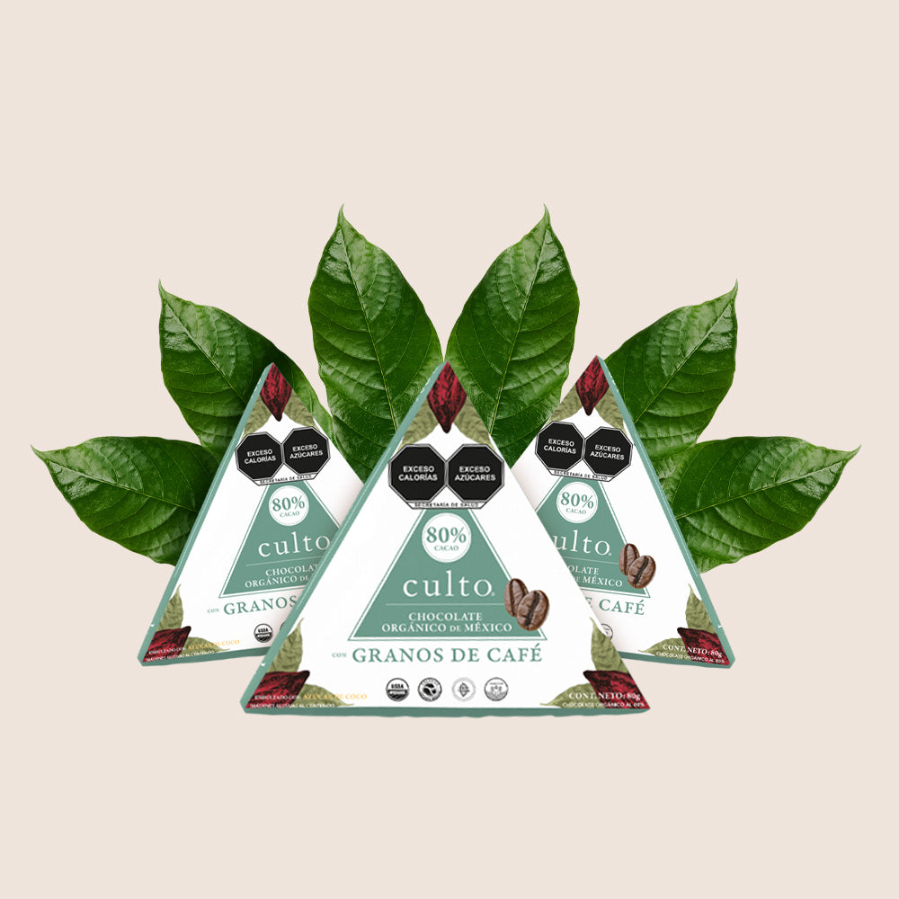 80% Chocolate Amargo con Granos de Café 80gr | 3 Pack - Culto.life