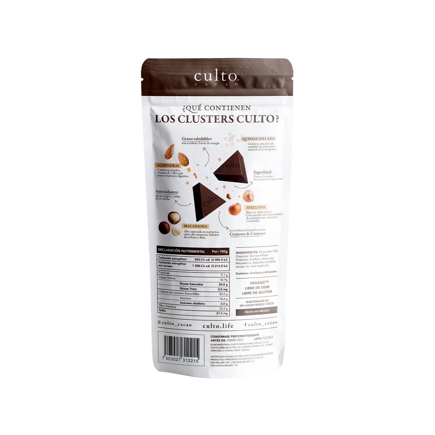 Clusters de Chocolate 100g - Culto.life
