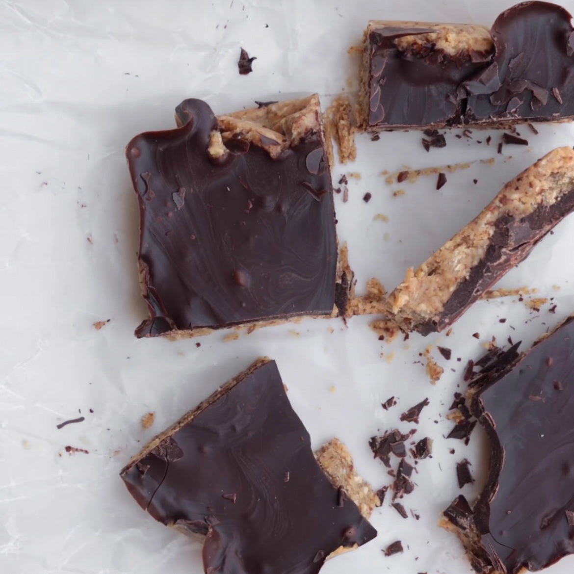 Barritas de cacahuate y chocolate