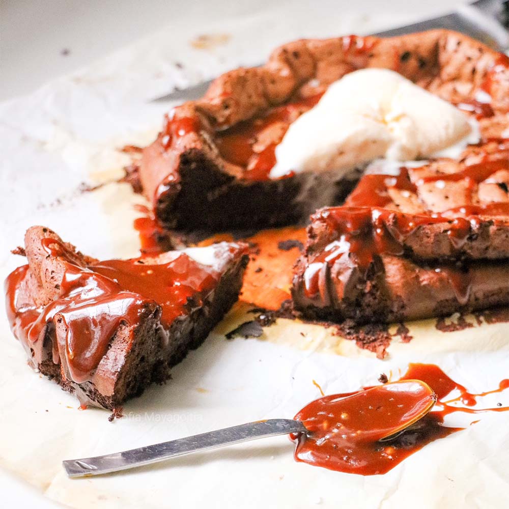 Pastel de chocolate y café sin harina