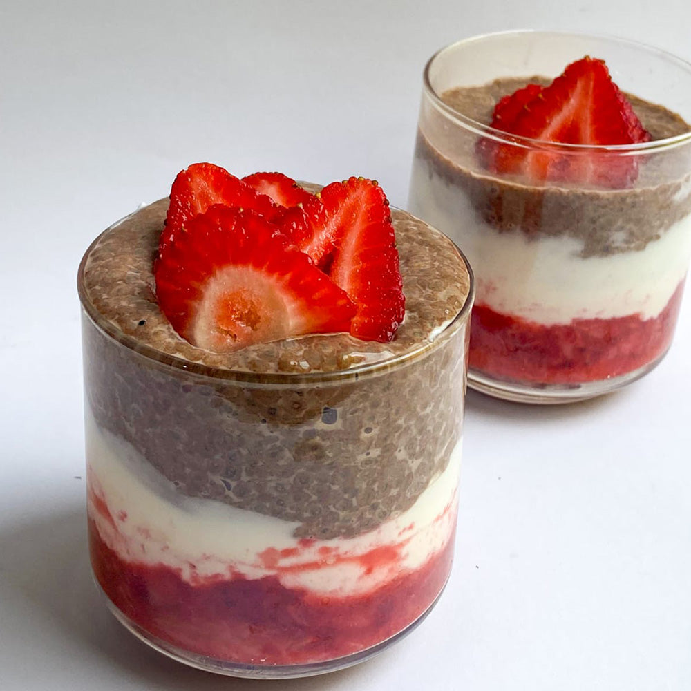 Strawberry Cacao Chia Pudding
