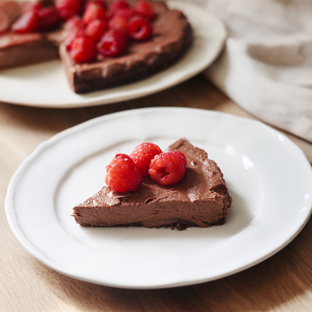 Tarta de chocolate y frambuesas