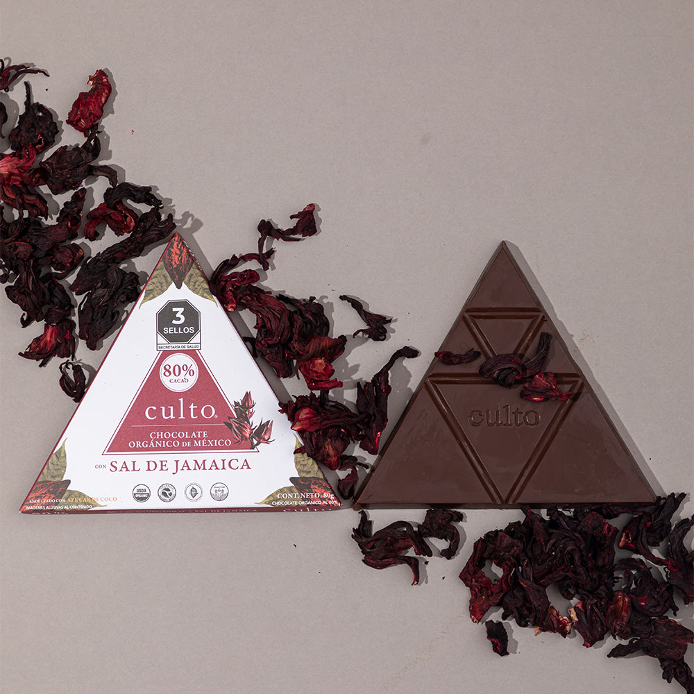 
                      
                        80% Chocolate Amargo con Sal de Jamaica | 80gr - Culto.life
                      
                    