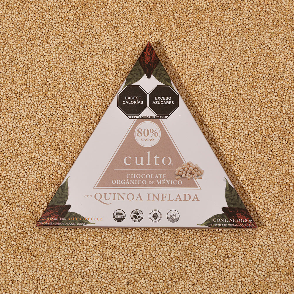 
                      
                        80% Chocolate Amargo con Quinoa Inflada | 80gr - Culto.life
                      
                    