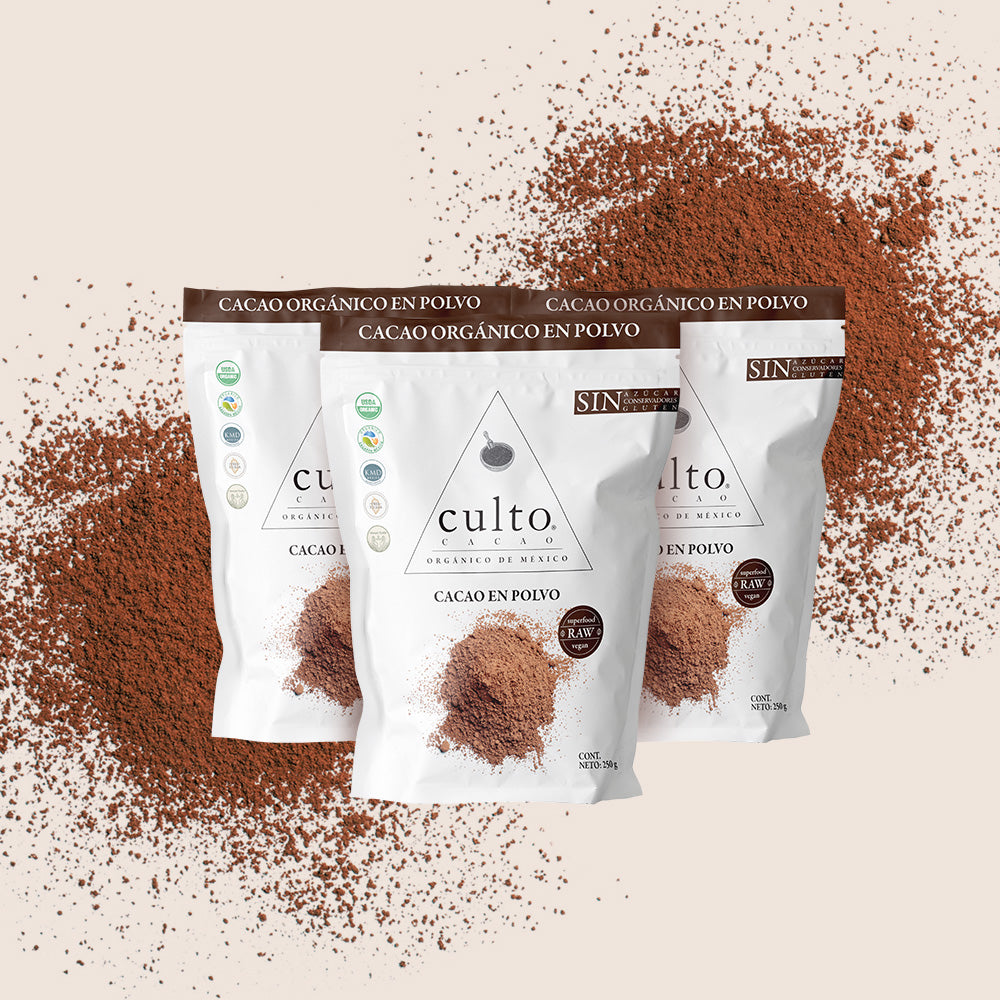 
                      
                        Cacao Orgánico en Polvo de 250gr | 3 Pack - Culto.life
                      
                    
