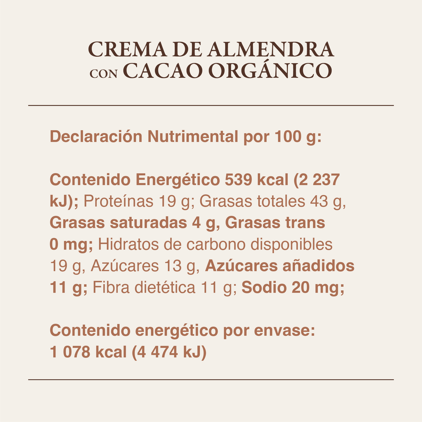 
                  
                    Crema de Almendra con cacao orgánico | 200gr - Culto.life
                  
                